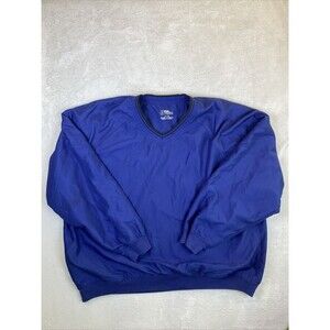 PGA Tour Windbreaker Golf Pullover Jacket Men's XL Blue V-Neck